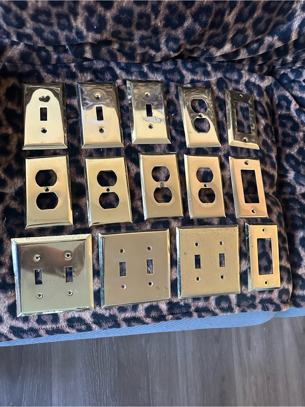 14 Brass Metal Light Switch & Outlet Plates Set w/screws - Polished Brass Finish